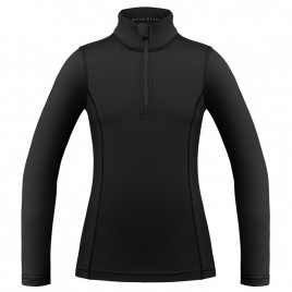 Womens thermo sweater with zip black