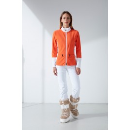 Womens micro fleece jacket multico puffin orange