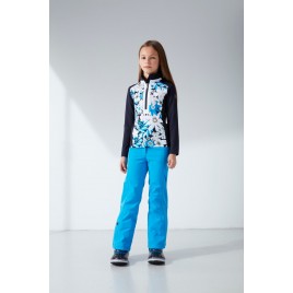 Girls thermo sweater with zip grove blue