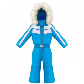 Girls overall multico diva blue with fake fur