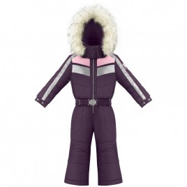 Girls overall multico mulberry purple with fake fur