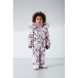 Girls overall grove pink with fake fur