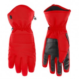 Womens stretch ski gloves scarlet red