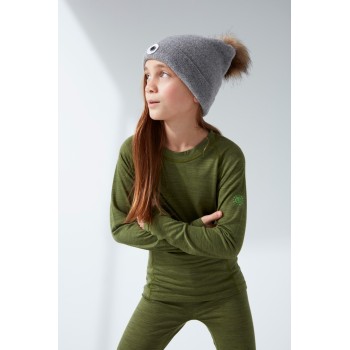 Girls knited hat grey melange