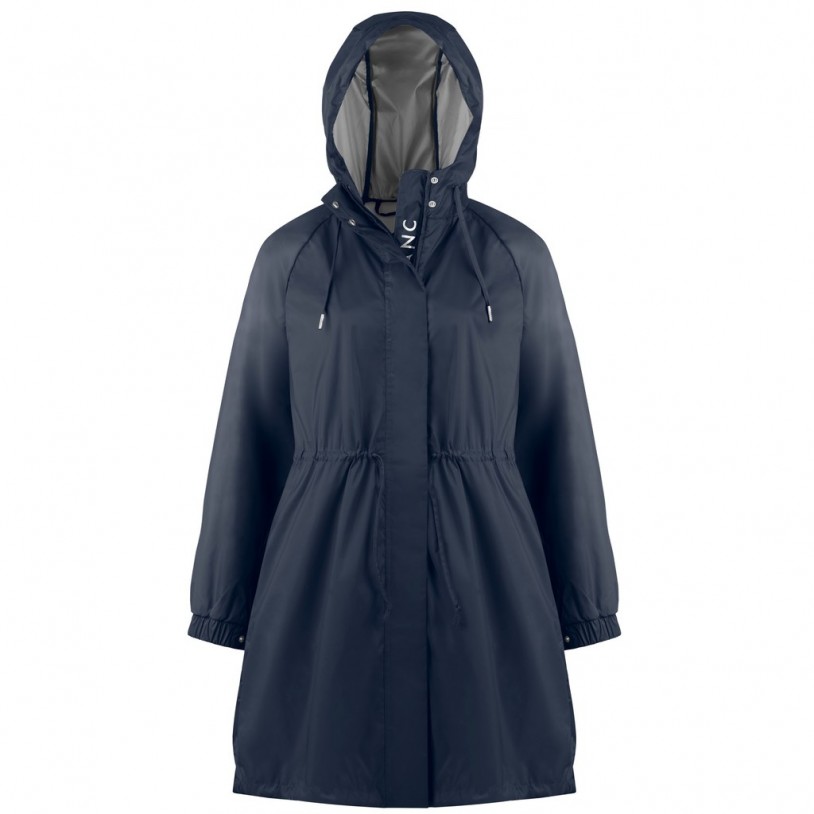 Womens rain coat silver oxford blue