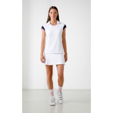Womens polo shirt white/oxford blue