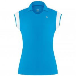 Womens polo shirt diva blue/white