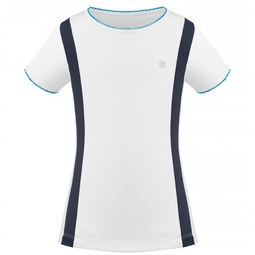 Girls t-shirt white/oxford blue