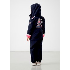 Girls overall multico oxford blue