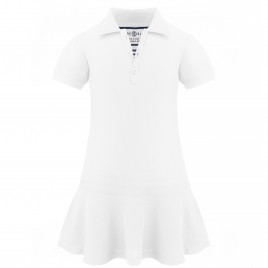 Girls polo dress white