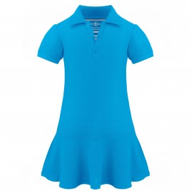 Girls polo dress diva blue