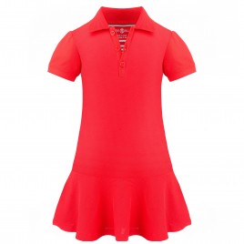 Girls polo dress techno red