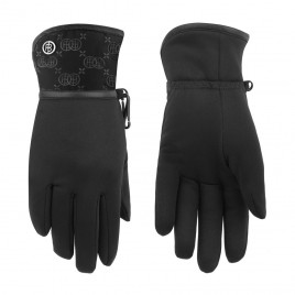 Girls stretch fleece gloves black