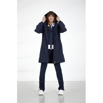 Womens rain coat oxford blue