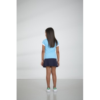 Girls t-shirt lagoon blue/white