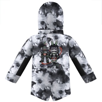 Boys rain parka 3in1 cloudy black