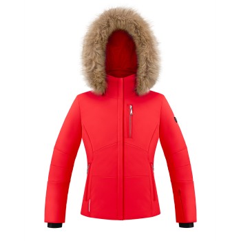 Girls stretch ski jacket scarlet red Emma