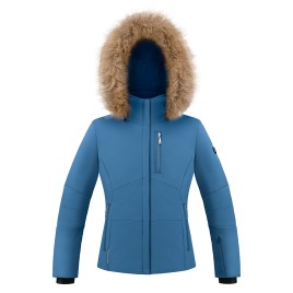 Girls stretch ski jacket twilight blue Emma