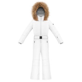 Girls overall white Jenny with fake fur