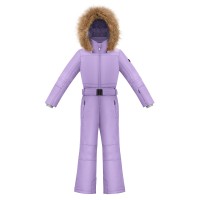 Girls overall lavender purple Jenny with fake fur
