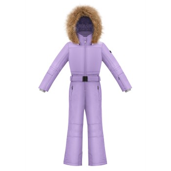 Girls overall lavender purple Jenny with fake fur
