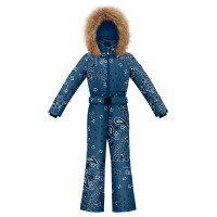 Girls overall paisley blue Jenny with fake fur