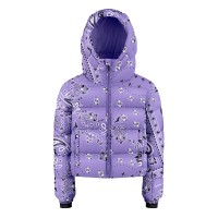 Girls synthetic down ski jacket paisley purple Chloe