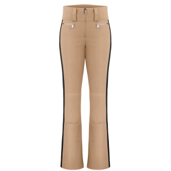 Womens stretch ski pants almond brown/black