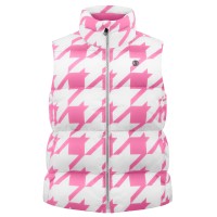 Womens synthetic down vest check lolly pink