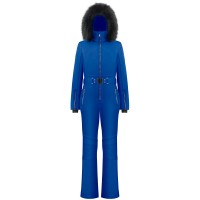 Womens overall infinity blue with fake fur