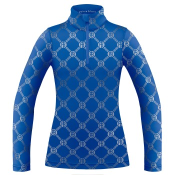 Womens base layer with zip monogram infinity blue