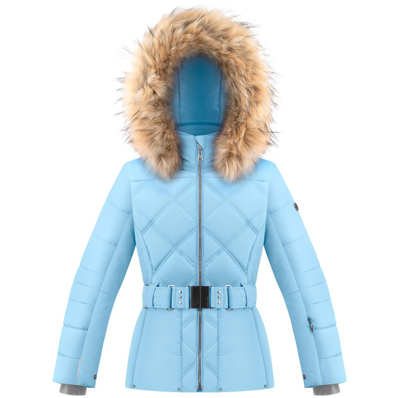 Ski jacket blue with faux fur Poivre Blanc 
