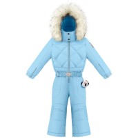Girls overall starlight blue with fake fur