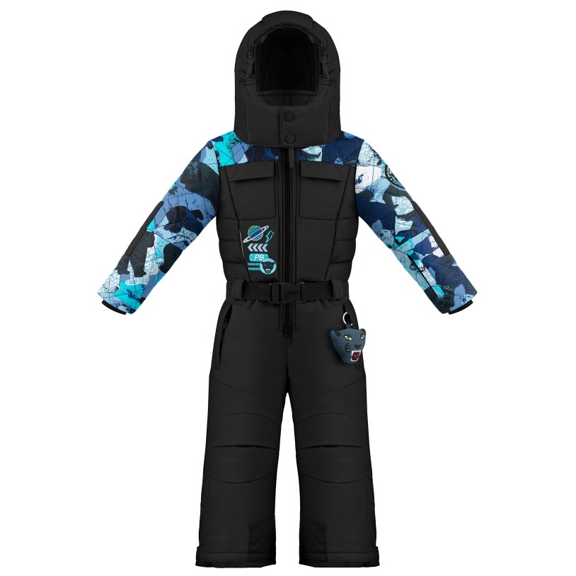 Boys ski overall black/nature blue