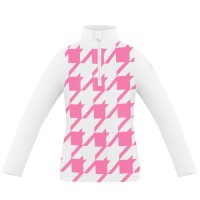 Girls base layer check lolly pink