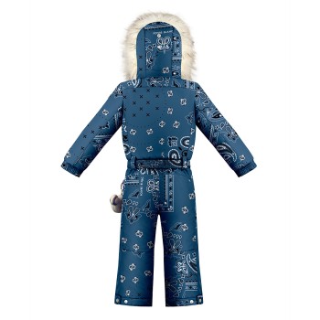 Girls overall paisley blue Joyce with fake fur