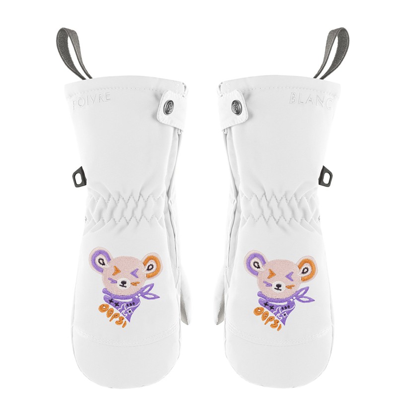Girls mittens white Mimi