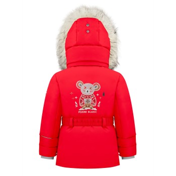Girls synthetic down ski jacket scarlet red June