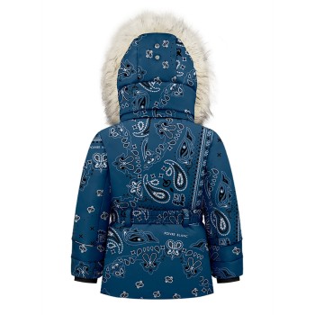 Girls synthetic down ski jacket paisley blue June