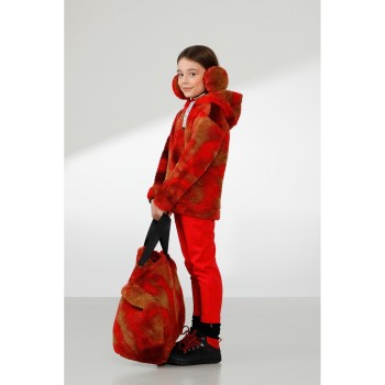 Girls oversize jacket multico sherpa red