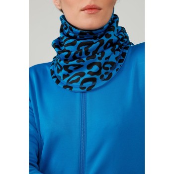 Fleece turtle neck leopard king blue