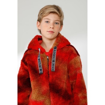 Girls oversize jacket multico sherpa red