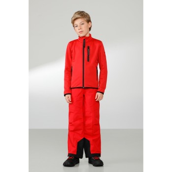 Boys stretch fleece jacket scarlet red