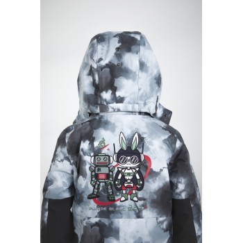 Boys rain parka 3in1 cloudy black