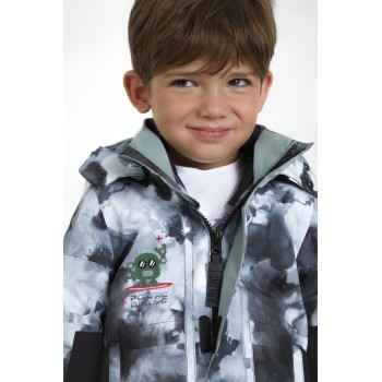 Boys rain parka 3in1 cloudy black